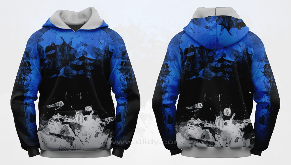 Blue & Grey Hoodie, Blue, Black & Grey Hoodie, Blue & White Hoodie, Colorful Hoodie, Abstract Hoodie, Blue Abstract Hoodie, Black Abstract Hoodie, White Abstract Hoodie