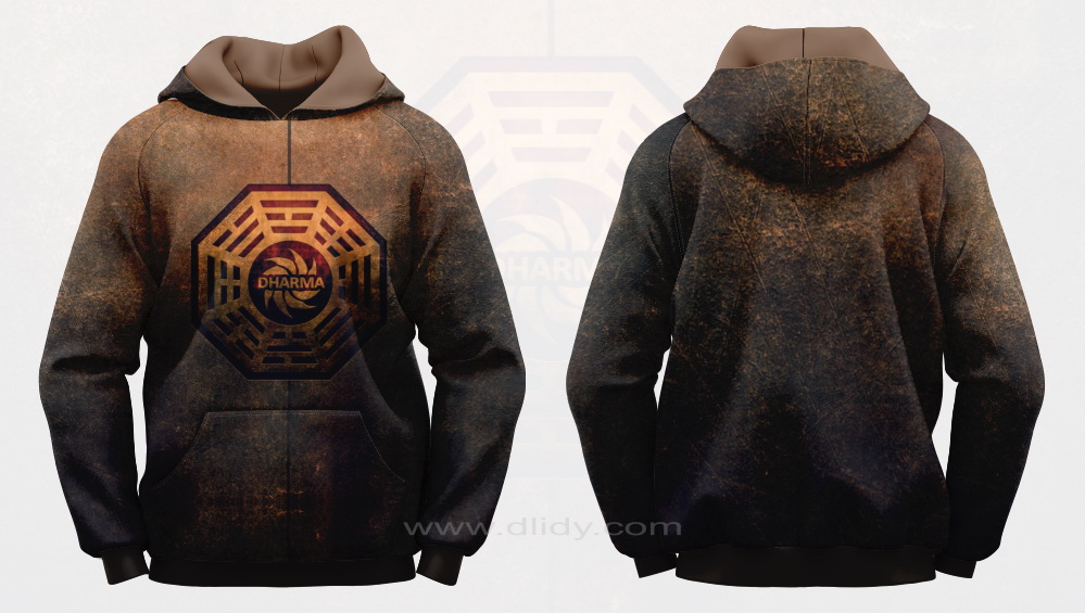 Dharma Hoodie, Brown Hoodie, Leather look Hoodie, Texture Hoodie, Dirty Look Hoodie, Blackish Hoodie